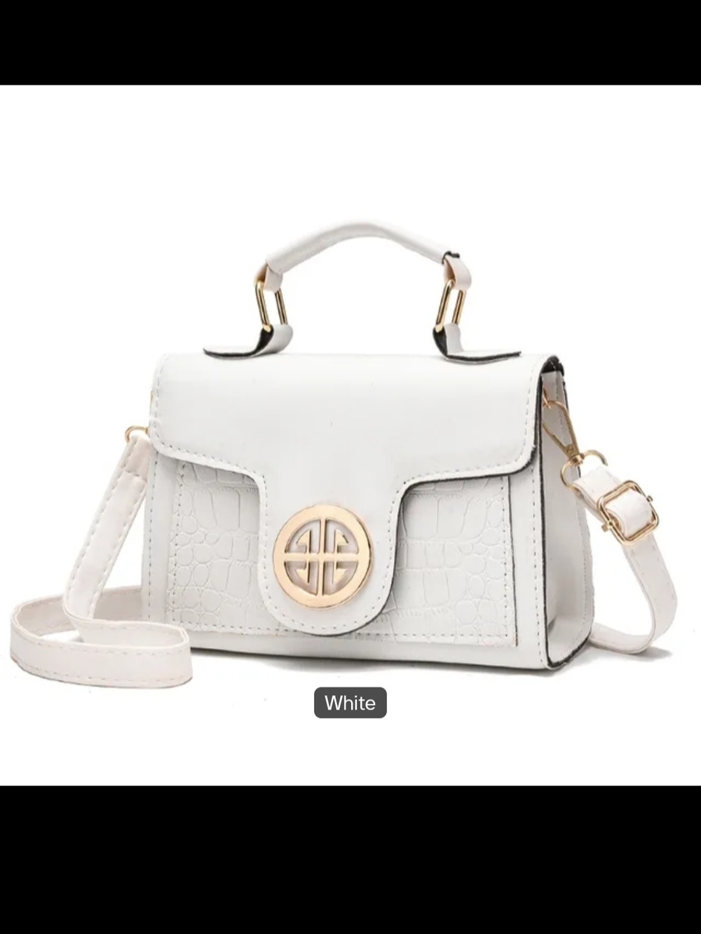 White Women's Crossbody Satchel Handbag